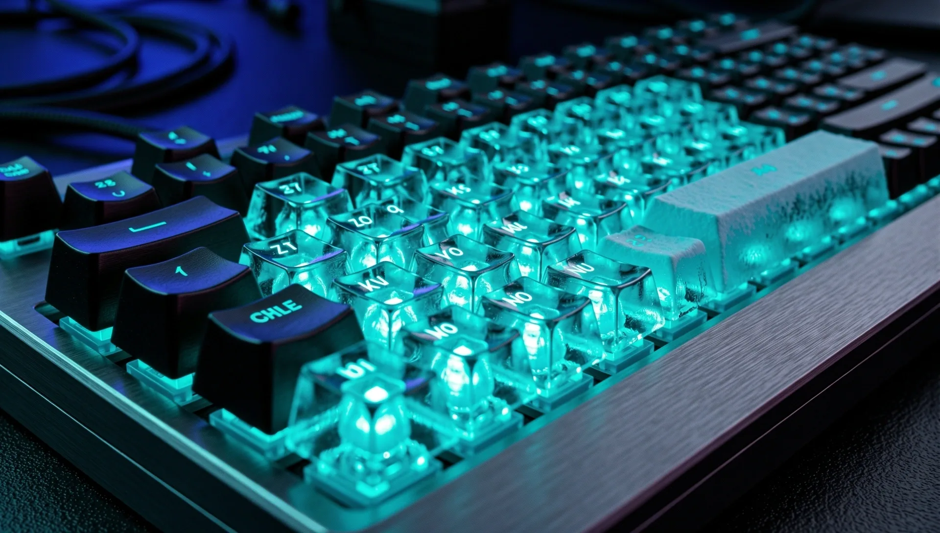 High-performance gaming interface with frost accents